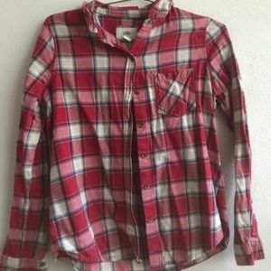 Hollister White, Pink and Red Flannel